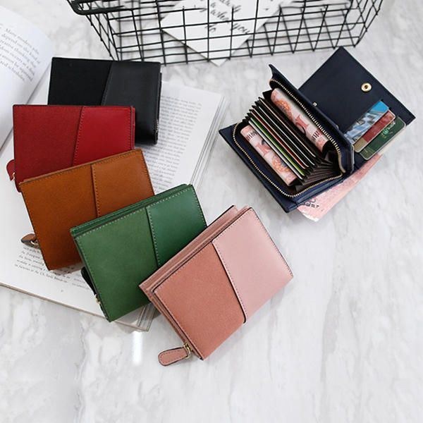 11 Kortpladser Kvinder Pu Læder Minimalistisk Elegant Pung Casual Kortholder Pung Clutch Taske