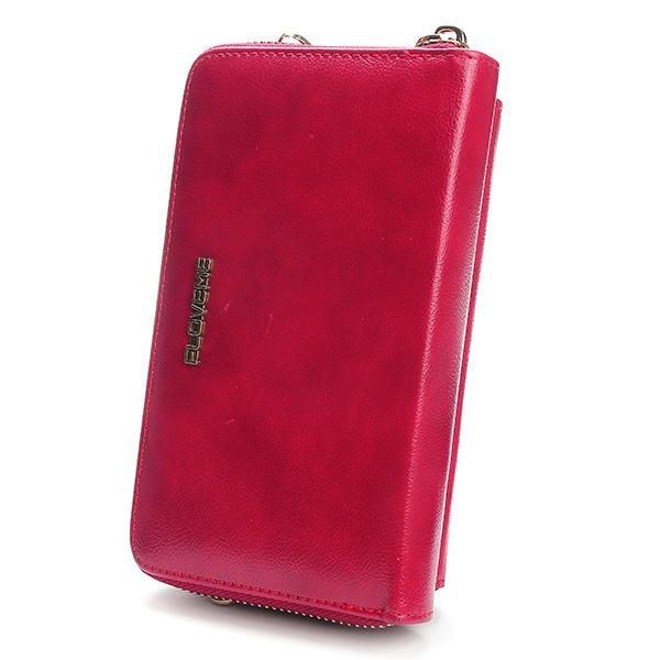 Dame 5.5 Tommer Mobiltelefon Pung Pu Læder Clutch Taske Crossbody Taske