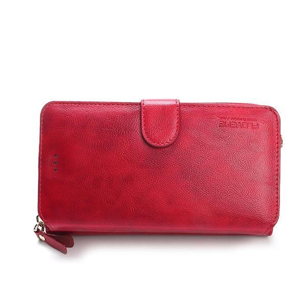 Dame 5.5 Tommer Mobiltelefon Pung Pu Læder Clutch Taske Crossbody Taske