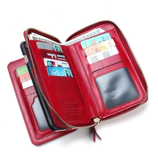 Dame 5.5 Tommer Mobiltelefon Pung Pu Læder Clutch Taske Crossbody Taske