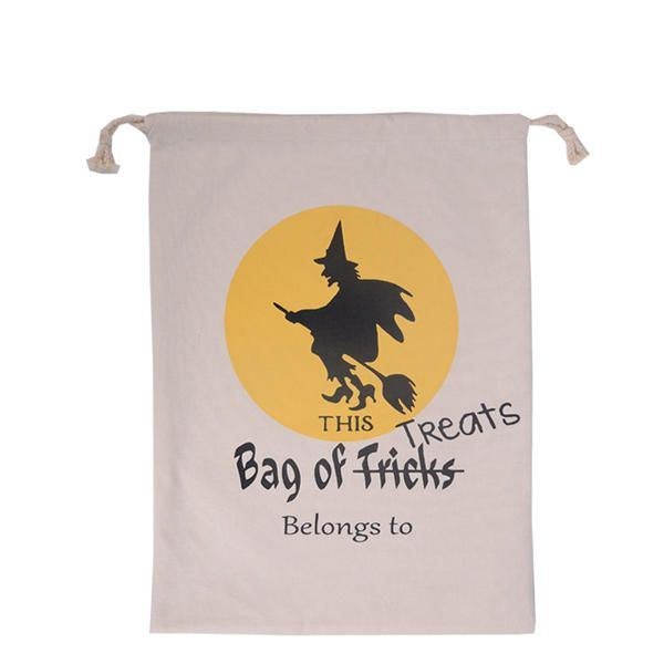 Halloween-taske Til Kvinder Canvas Party Halloween-sække Snøre-snøre Candy Gifts Bag