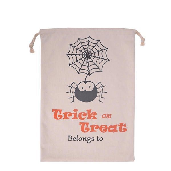 Halloween-taske Til Kvinder Canvas Party Halloween-sække Snøre-snøre Candy Gifts Bag