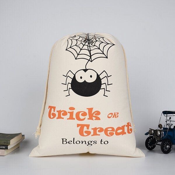 Halloween-taske Til Kvinder Canvas Party Halloween-sække Snøre-snøre Candy Gifts Bag