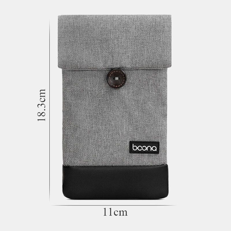 Herre Unisex Oxford Pu Læder Bærbar Støvtæt Vandtæt Mobil Power Headset Taske Telefon Power Bank Opbevaringstaske Clutch Tasker