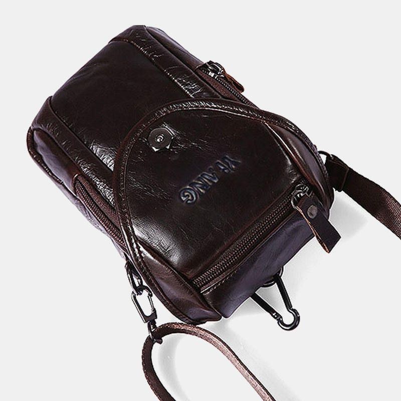 Multifunktion Lille Modetaljetaske Til Mænd Læderbælte Telefontaske Enkelt Skuldertaske Crossbody Taske