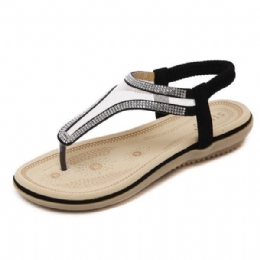 Bohemia Flip Flops Beach Casual Rhinestone Sandaler Til Kvinder