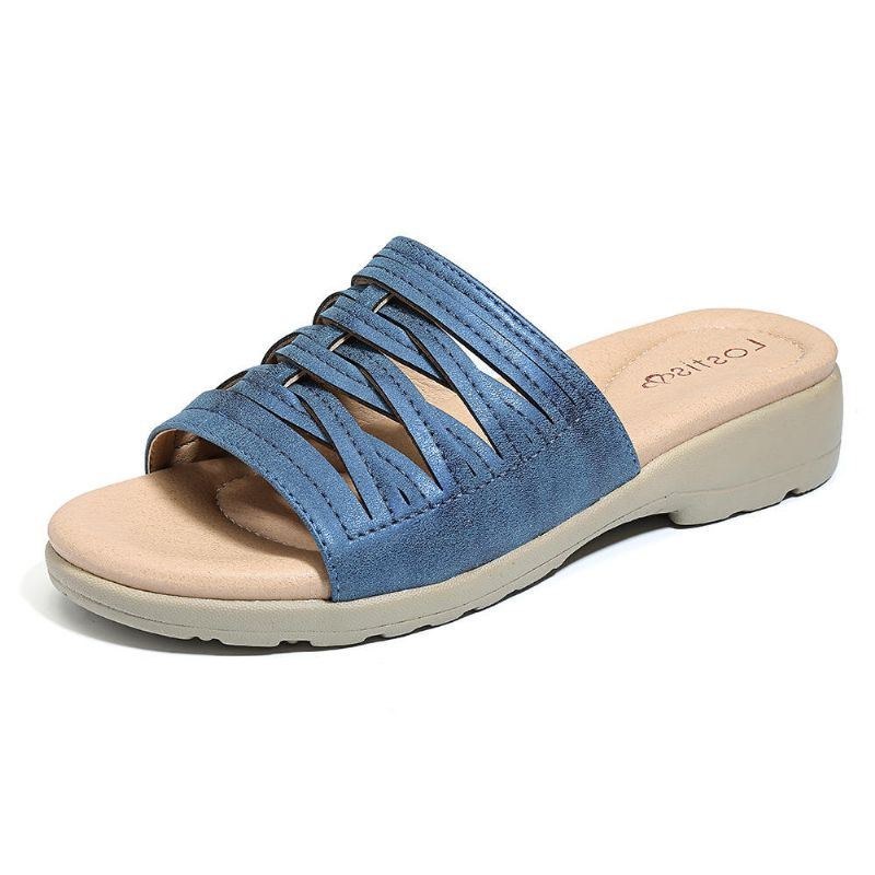 Cross Tie Comfy Wedge Sandaler Til Kvinder