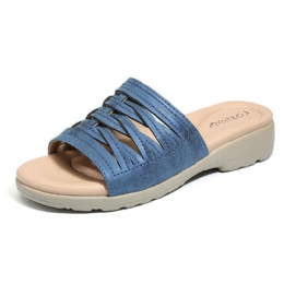 Cross Tie Comfy Wedge Sandaler Til Kvinder