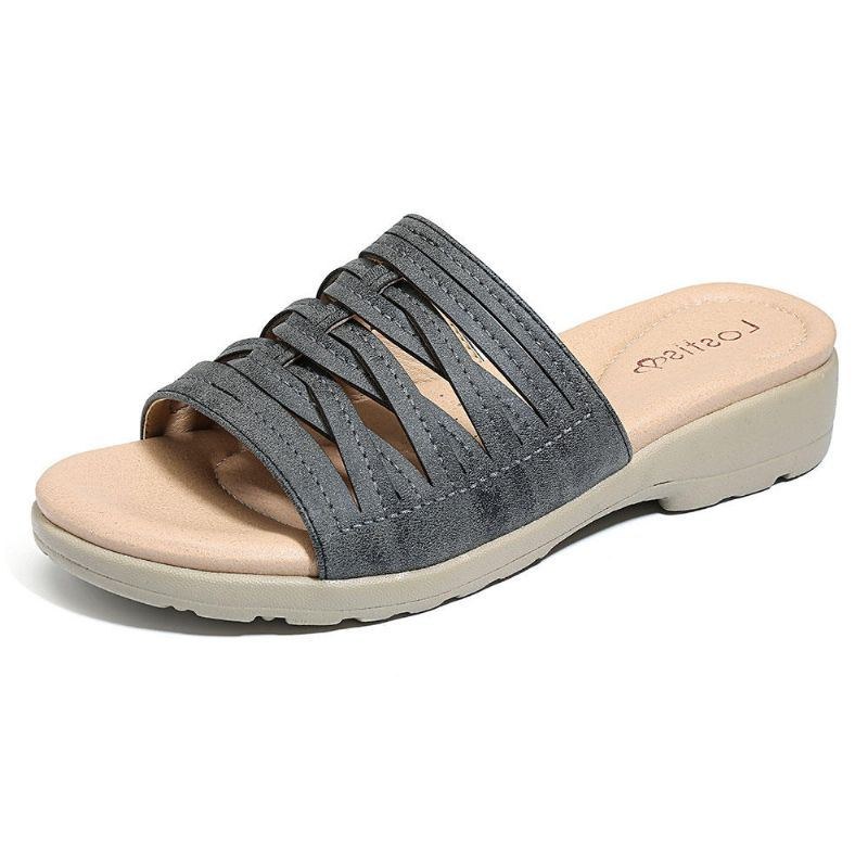 Cross Tie Comfy Wedge Sandaler Til Kvinder