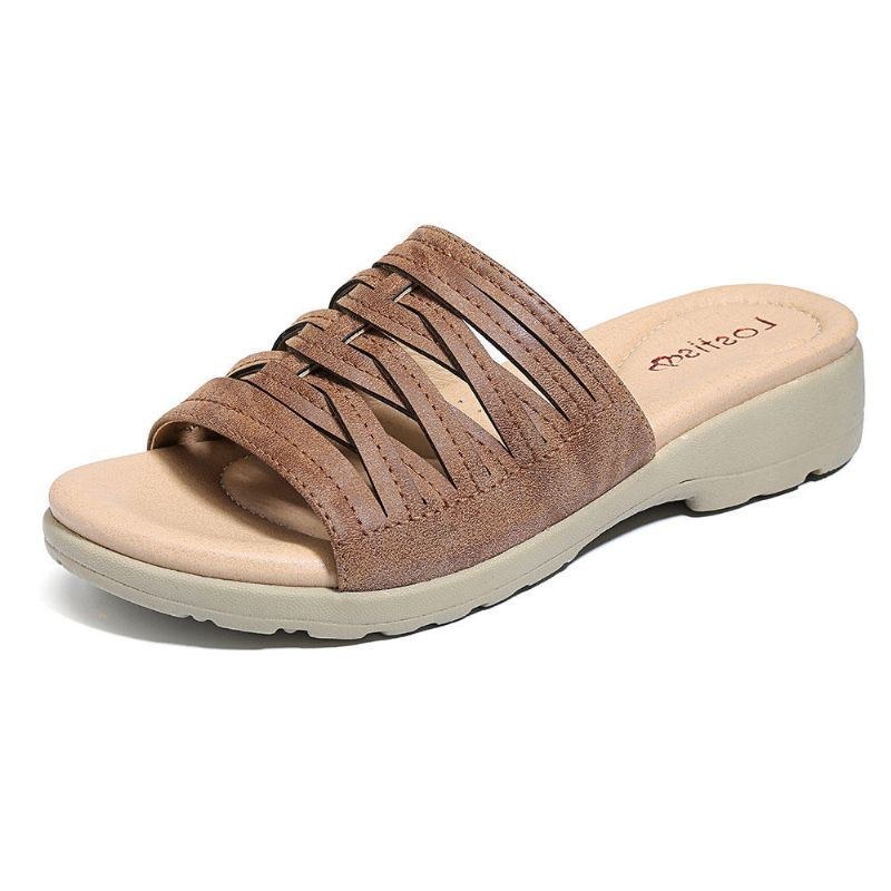 Cross Tie Comfy Wedge Sandaler Til Kvinder