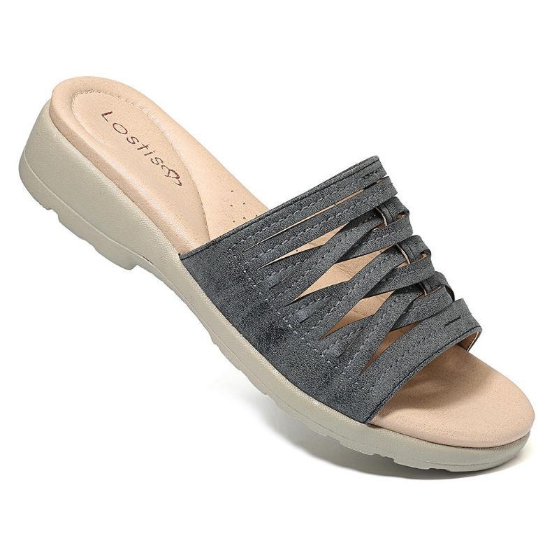 Cross Tie Comfy Wedge Sandaler Til Kvinder