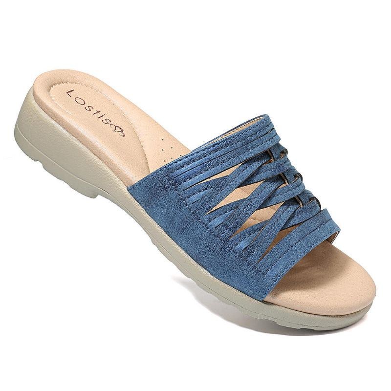 Cross Tie Comfy Wedge Sandaler Til Kvinder