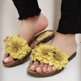 Dame Blomster Decor Åbnet Toe Comfy Slide Sandaler