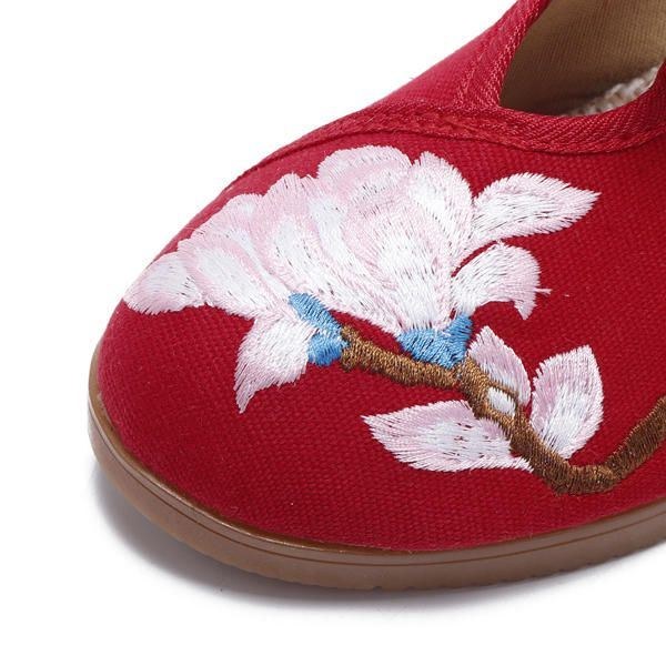 Dame Blomsterbroderi Komfortable Casual Sandaler