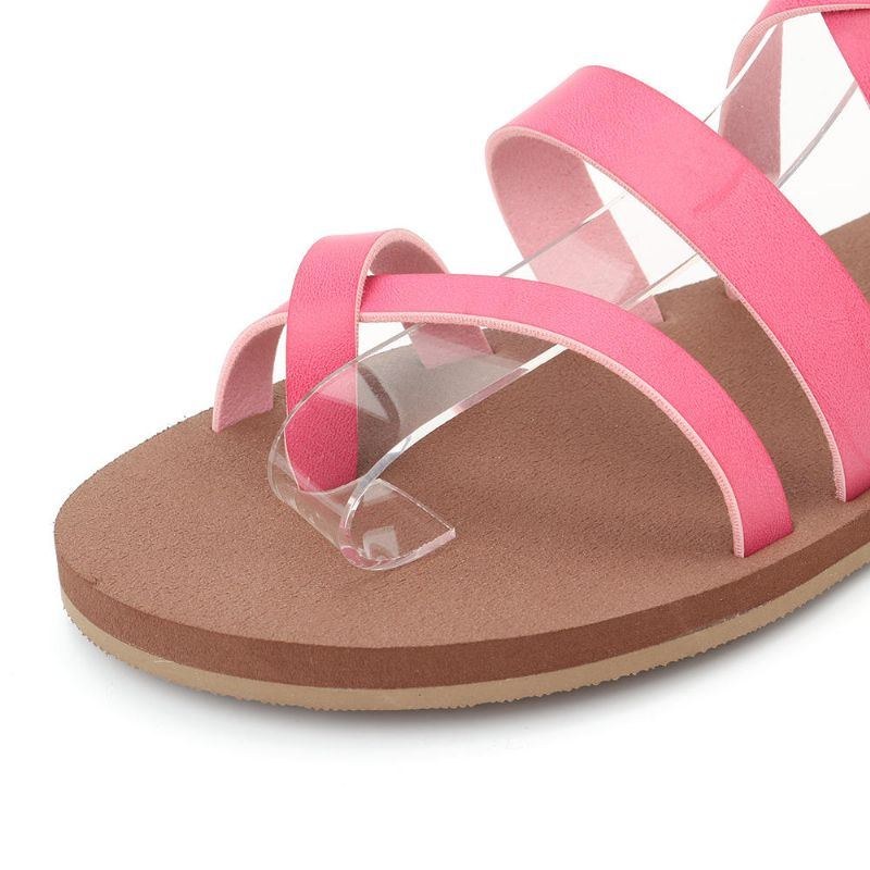 Dame Casual Cross Strap Clip Toe Sandaler