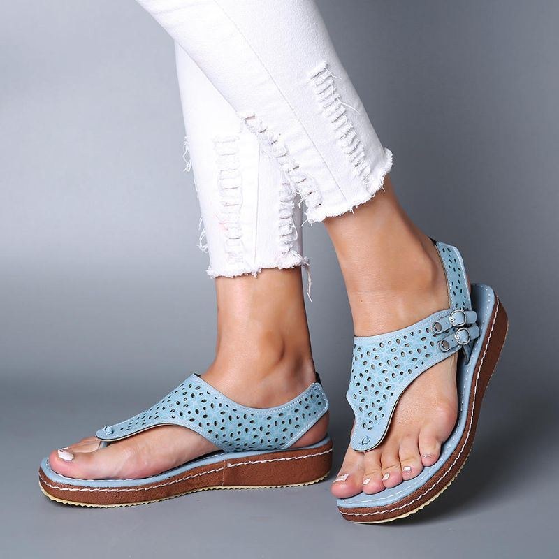 Dame Casual Hollow Clip Toe Spænde Sandaler