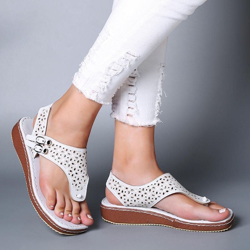 Dame Casual Hollow Clip Toe Spænde Sandaler