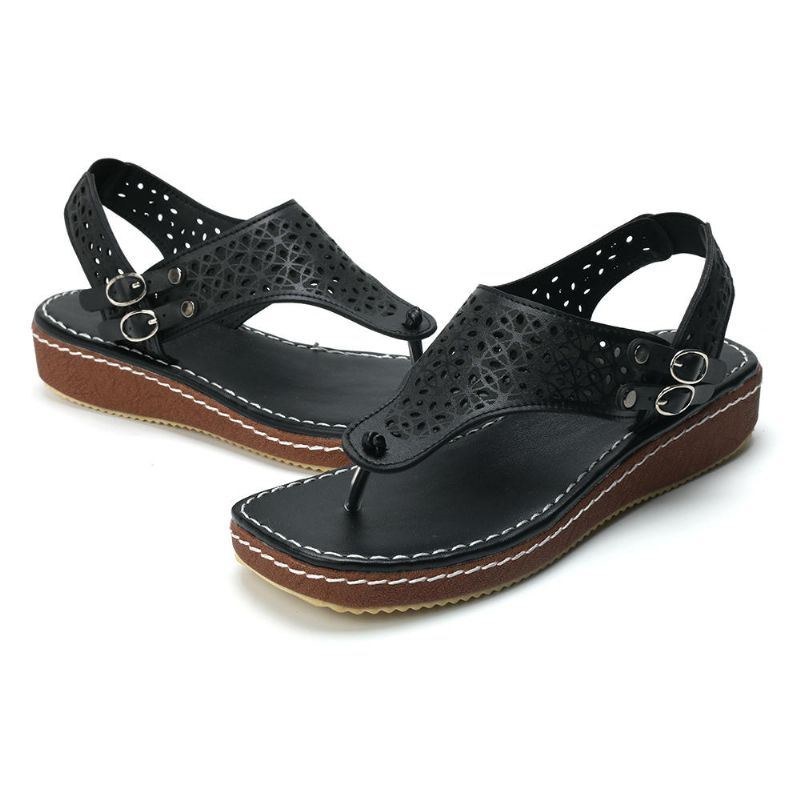 Dame Casual Hollow Clip Toe Spænde Sandaler