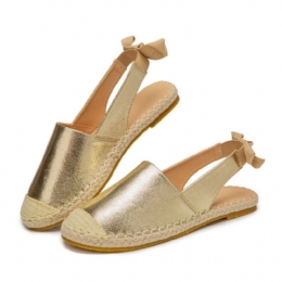 Dame Casual Lukket Tå Metallic Komfortable Espadrilles Flade Sandaler