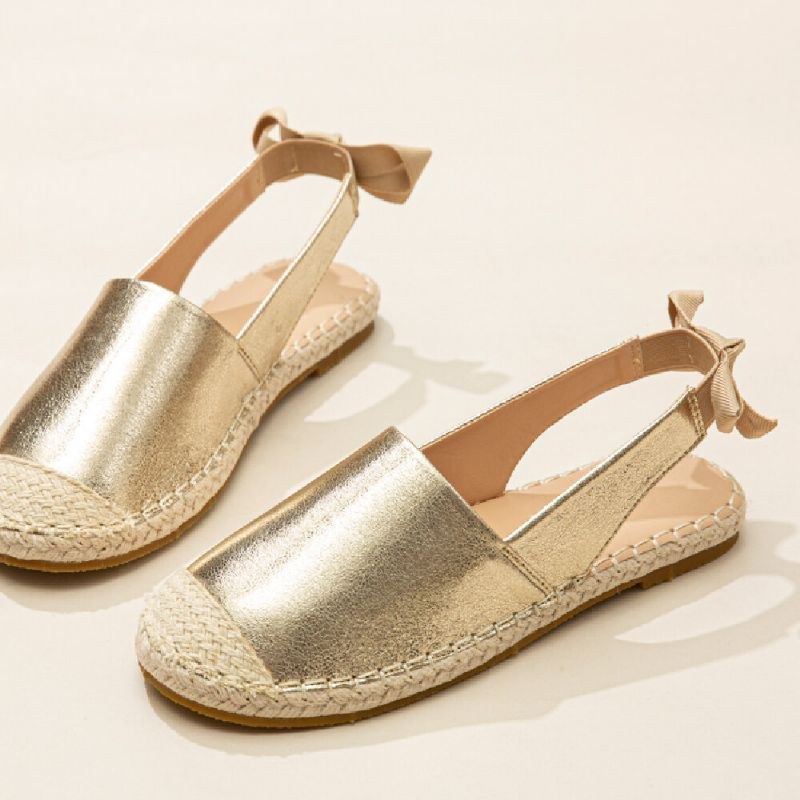 Dame Casual Lukket Tå Metallic Komfortable Espadrilles Flade Sandaler