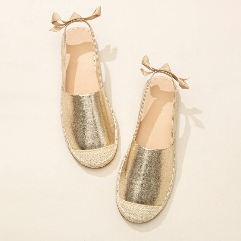 Dame Casual Lukket Tå Metallic Komfortable Espadrilles Flade Sandaler