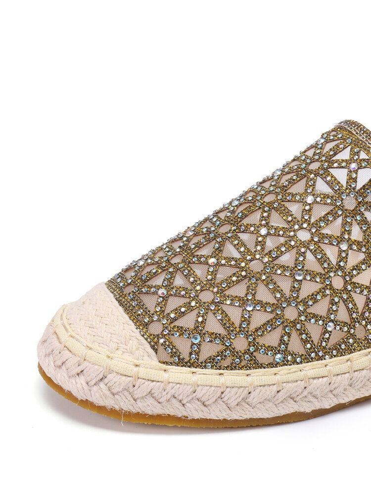 Dame Casual Rhinestone Komfortable Bærbare Flade Rygløse Sandaler