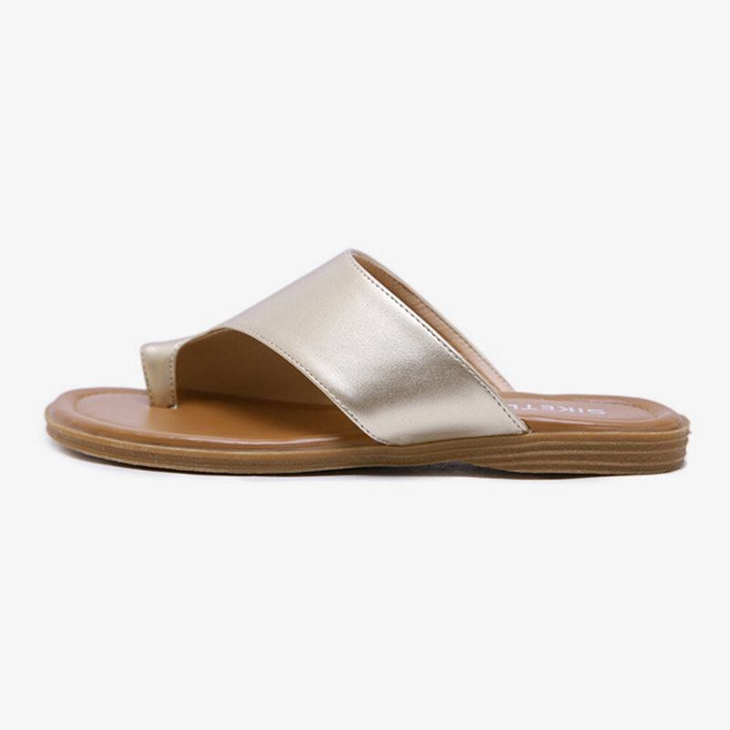 Dame Clip Toe Pure Color Casual Sommer Flade Sandaler