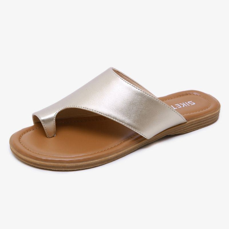 Dame Clip Toe Pure Color Casual Sommer Flade Sandaler