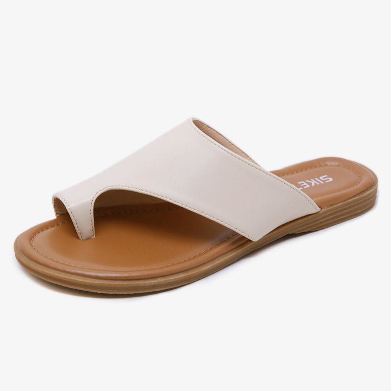 Dame Clip Toe Pure Color Casual Sommer Flade Sandaler