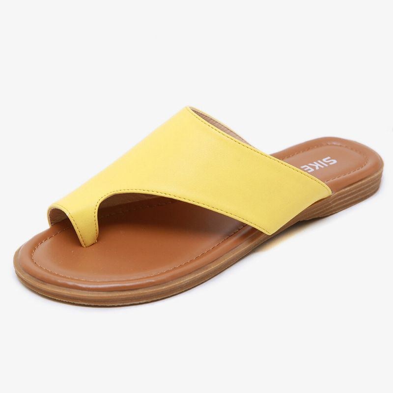 Dame Clip Toe Pure Color Casual Sommer Flade Sandaler