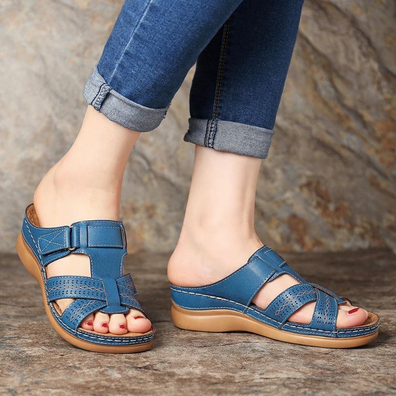 Dame Comfy Hollow Out Krogløkke Wedges Sandaler