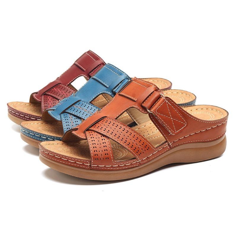 Dame Comfy Hollow Out Krogløkke Wedges Sandaler