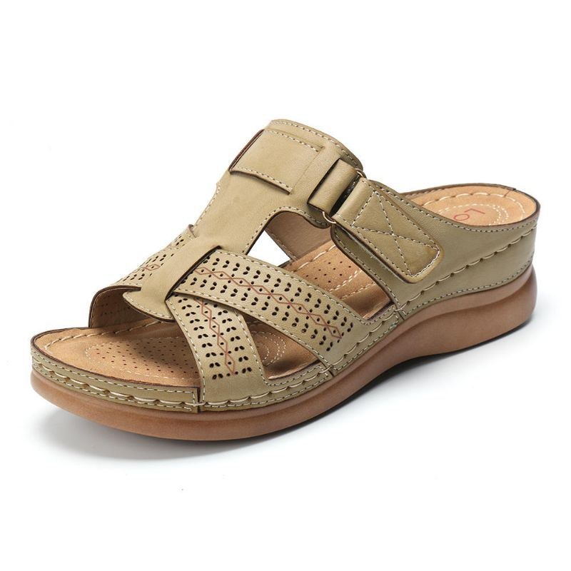 Dame Comfy Hollow Out Krogløkke Wedges Sandaler