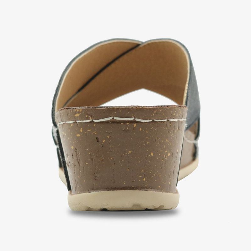 Dame Cross Splejsning Åben Tå Comfy Summer Casual Wedge Sandaler