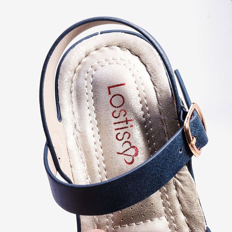 Dame Cross Strap Spænde Comfy Casual Wedge Sandaler