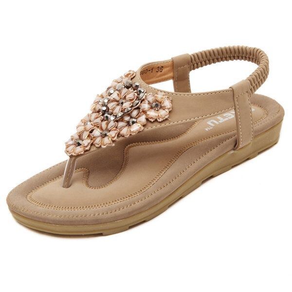 Dame Diamond Bohemian Casual Outdoor Beach Flower Flade Sandaler