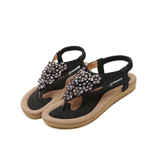 Dame Diamond Bohemian Casual Outdoor Beach Flower Flade Sandaler