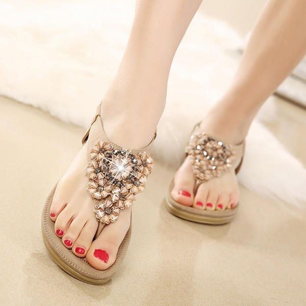 Dame Diamond Bohemian Casual Outdoor Beach Flower Flade Sandaler