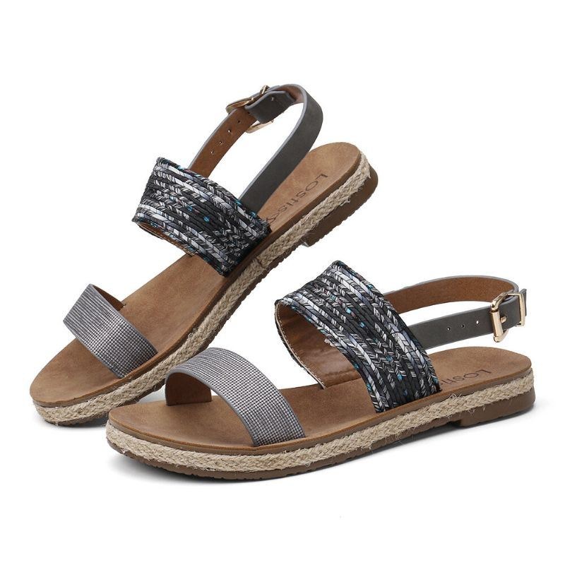 Dame Dobbelt Strap Slip On Bløde Comfy Casual Sandaler