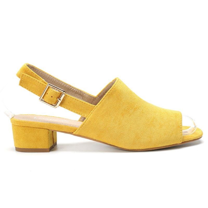 Dame Ensfarvet Ruskind Peep Toe Slingback Chunky Heel Casual Sandaler Med Daglige Hæle