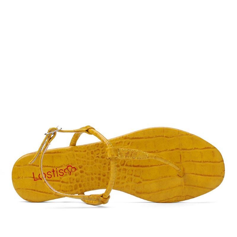 Dame Ensfarvet T-strop Clip Toe Sidespænde Casual Sandaler