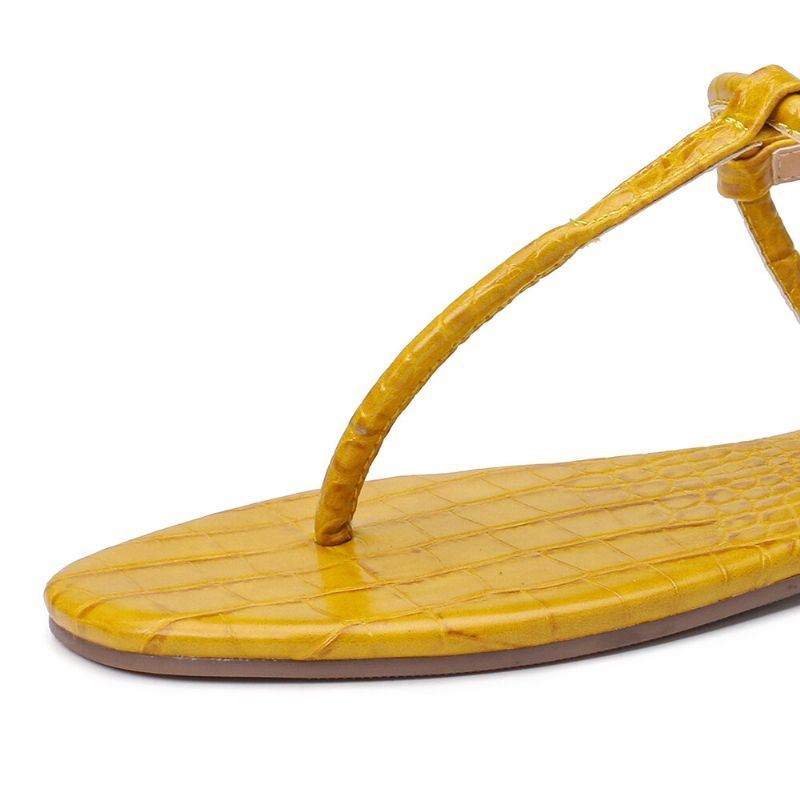 Dame Ensfarvet T-strop Clip Toe Sidespænde Casual Sandaler