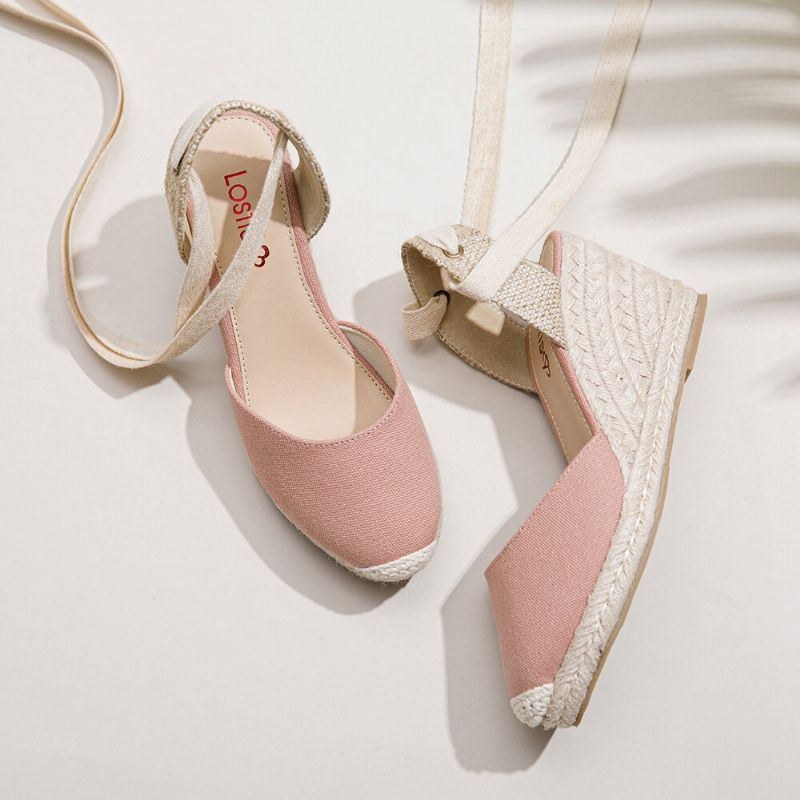 Dame Espadrilles Strappy Casual Summer Wedge Sandaler