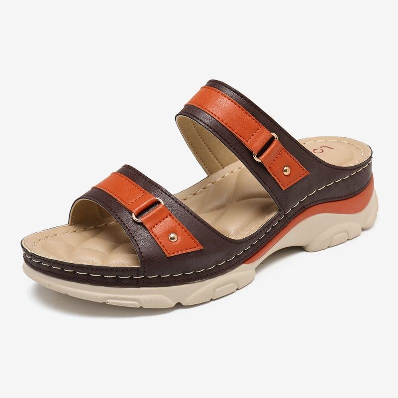 Dame Farve Splejsning Comfy Open Toe Summer Wedge Sandaler