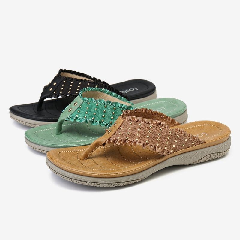 Dame Flæsede Flip Flops Casual Sandaler