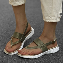 Dame Flip Flop Slingback Spænde Blød Sål Casual Flade Sandaler