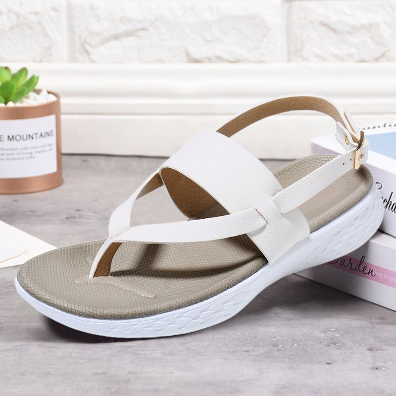 Dame Flip Flop Slingback Spænde Blød Sål Casual Flade Sandaler