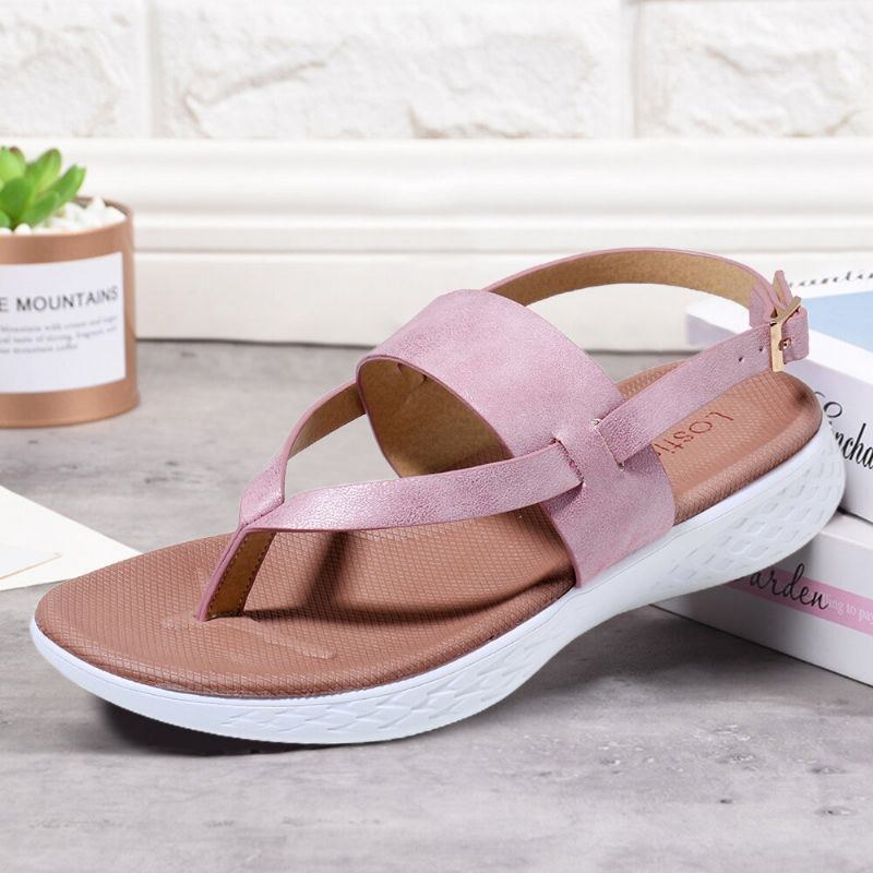 Dame Flip Flop Slingback Spænde Blød Sål Casual Flade Sandaler