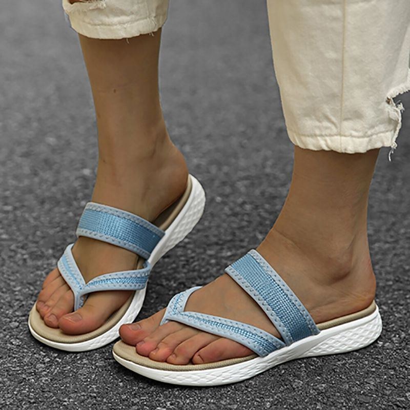 Dame Flip Flopsøm Blød Sål Slip On Casual Sommer Flade Sandaler