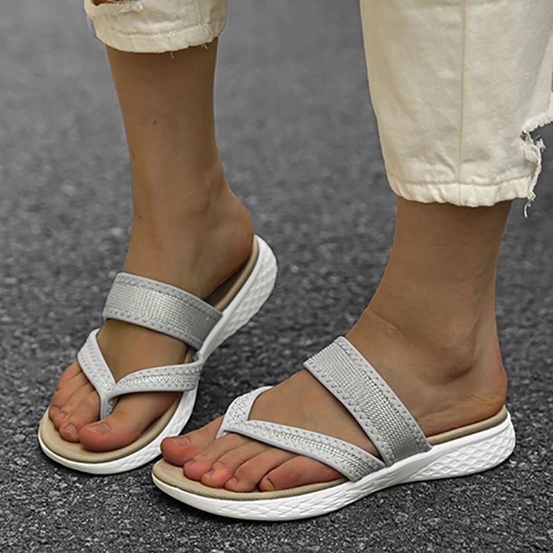 Dame Flip Flopsøm Blød Sål Slip On Casual Sommer Flade Sandaler